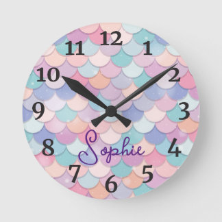 Ronde Filles Sirène Nom personnalisé Horloge