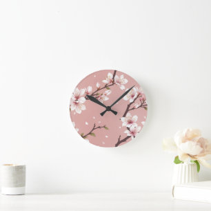 Ronde Fleurs élégantes Horloge
