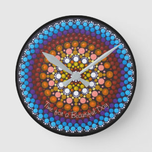 Ronde Heure pour une belle horloge de mandala de jour