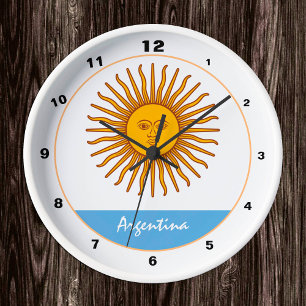 Ronde Horloge argentine, Décor moderne, Drapeau argentin