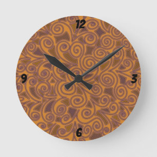 Ronde Horloge Avec Conception Abstraite Avec 4 numéros