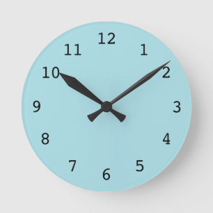 Ronde Horloge bleu-clair simple