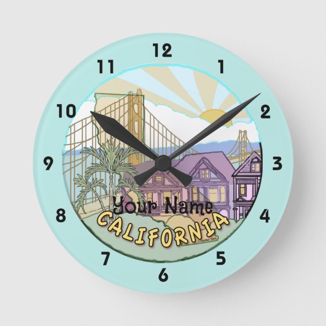 Ronde Horloge Californie ensoleillée (Recto)