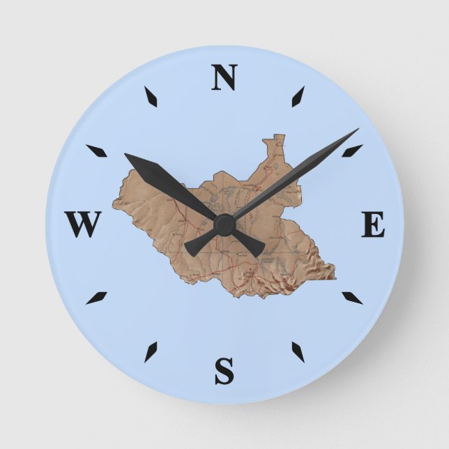 Ronde Horloge Carte Sud-Soudan (Recto)