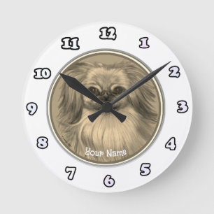 Ronde Horloge chien Pékinois