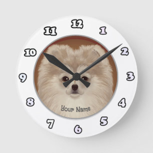 Ronde Horloge chien Pomeranian