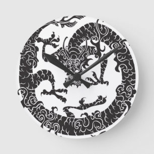 Ronde Horloge chinoise de dragon