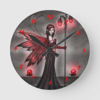 Horloge d'art de fée de fantasy rubis gothique