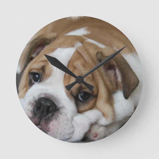 Ronde Horloge de bouledogue de sommeil (Recto)