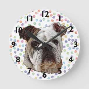 Ronde Horloge de Bulldog Portrait
