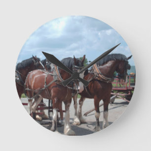 Ronde Horloge de cheval de Clydesdale