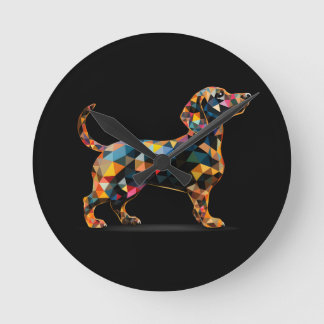 Ronde Horloge de Chien Dachshund, Noir De Néon