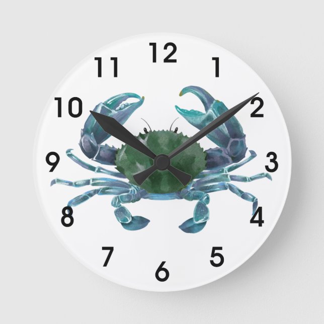Ronde Horloge de crabe bleu Crustacé (Recto)
