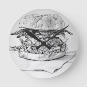 Ronde Horloge de dessin Burger