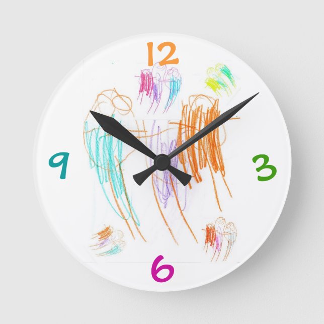 Ronde Horloge de dessin de crayon (Recto)