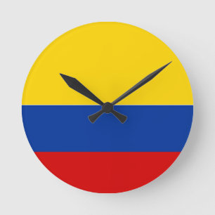 Ronde horloge de drapeau de pays de la Colombie