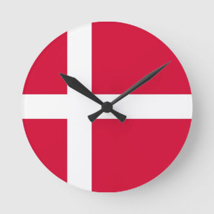 Ronde horloge de drapeau de pays du Danemark