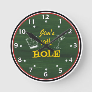 Ronde Horloge de Golfer personnalisée, 19e trou