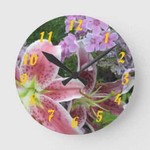 Ronde Horloge De Jolies Fleurs