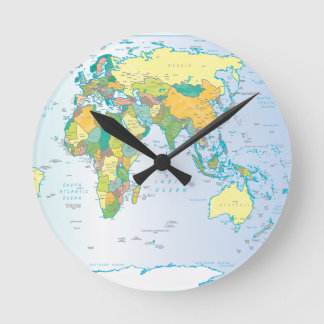 Ronde Horloge de la carte du monde est