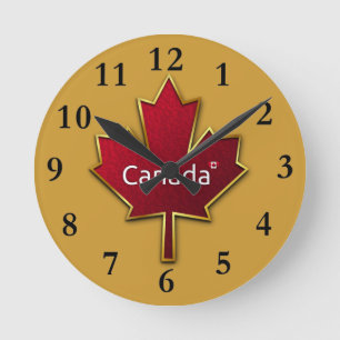 Ronde Horloge de la feuille d'érable du Canada