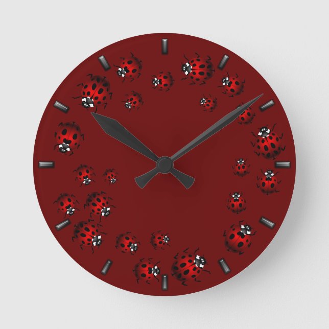Ronde Horloge de Ladybug Cute Ladybug Ladybird Bug Wall  (Recto)