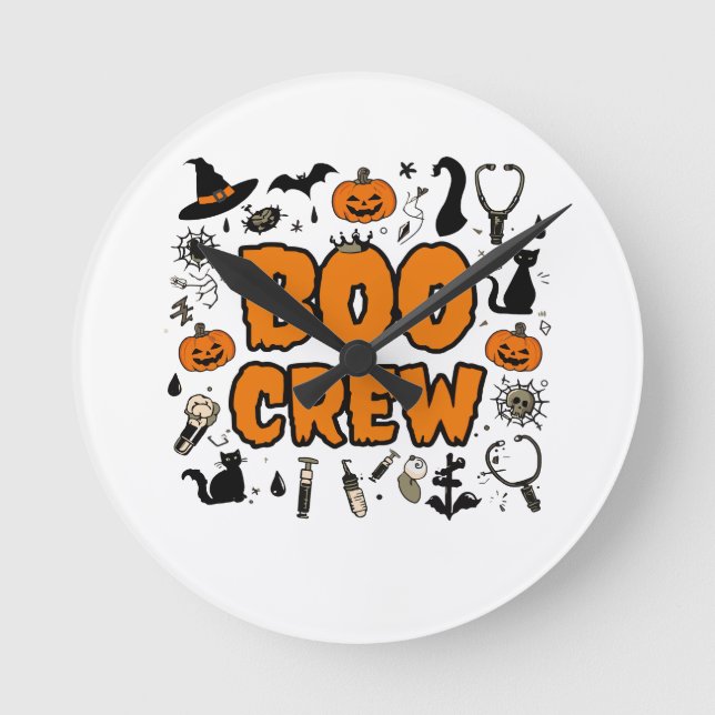 Ronde Horloge de l'équipage du Boo d'Halloween - Jouer G (Recto)