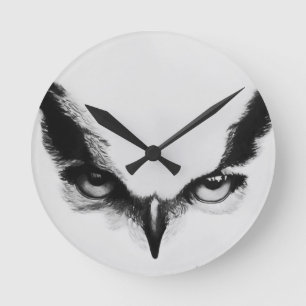 Ronde Horloge de mur Yeux de Hibou