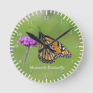 Ronde Horloge de papillon de monarque