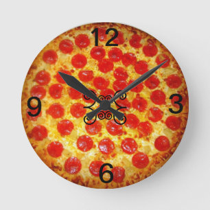 Ronde Horloge de pizza de pepperoni