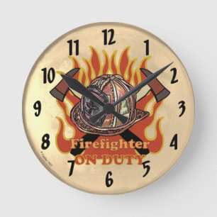 Ronde Horloge de pompier en service Flames