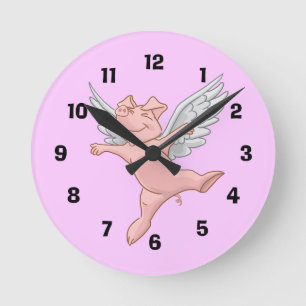 Ronde Horloge de porc volante