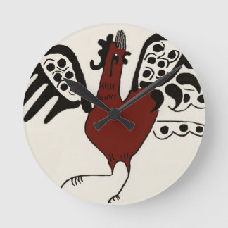 Ronde Horloge de poulet rouge