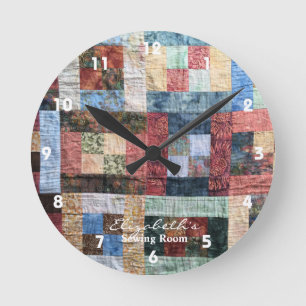 Ronde Horloge de surface composée vintage Patchwork