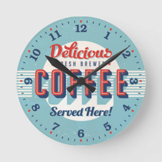 Ronde Horloge Décorative Style Reto Time Café