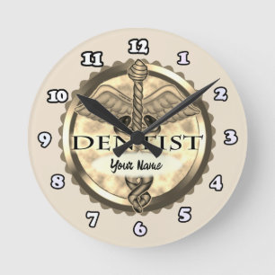 Ronde Horloge Dentiste Caduceus