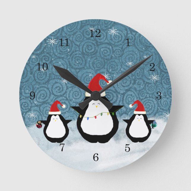 Ronde Horloge des pingouins de Noël (Recto)