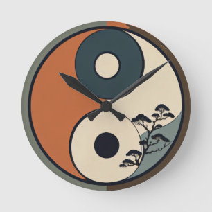 Ronde Horloge design Yin Yang