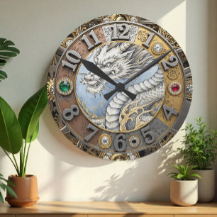 Ronde Horloge Dragon vintage, Or, bijoux, Art