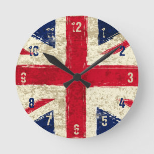 Ronde Horloge drapeau anglais - Kook Art - Horloge mural