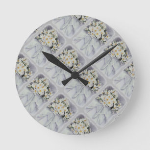 RONDE HORLOGE DU BOUQUET DE JOUR BLANC