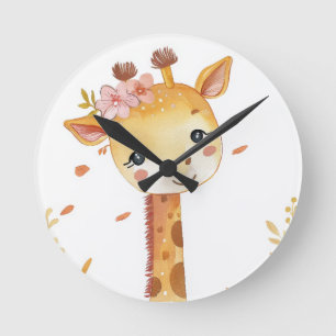 Ronde Horloge du bureau en bois de la Giraffe