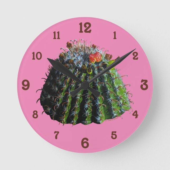 Ronde Horloge du mur acrylique du cactus (Recto)