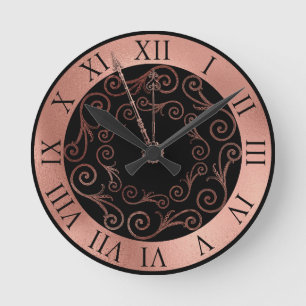 RONDE HORLOGE DU MUR ROMAIN ROSE LUXE