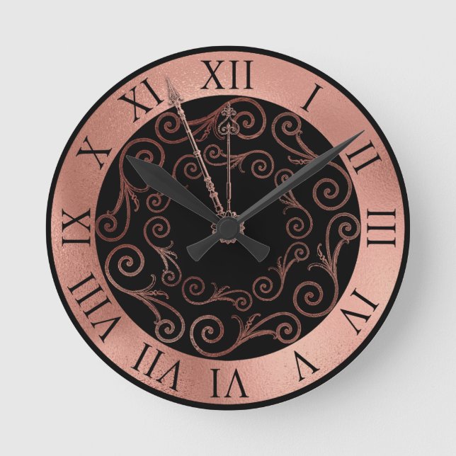 RONDE HORLOGE DU MUR ROMAIN ROSE LUXE (Recto)