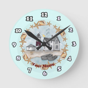 Ronde Horloge du phare Connecticut Shells