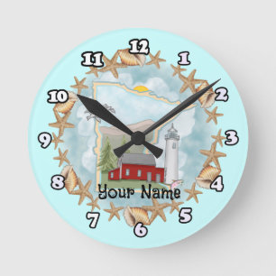 Ronde Horloge du phare Minnesota Shells