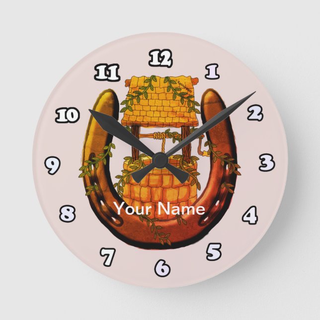 Ronde Horloge du puits de horseshoe Wishing (Recto)