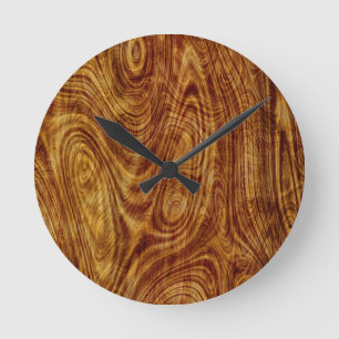 Ronde Horloge en bois d'effet d'arbre de nature de