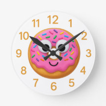 Horloge Enfants Gâteau Donut Mignon – Yeux Mobiles